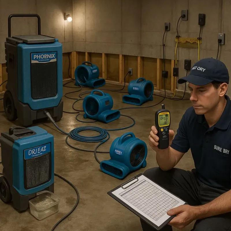 Structural Drying and Dehumidification process in Hardeeville, SC